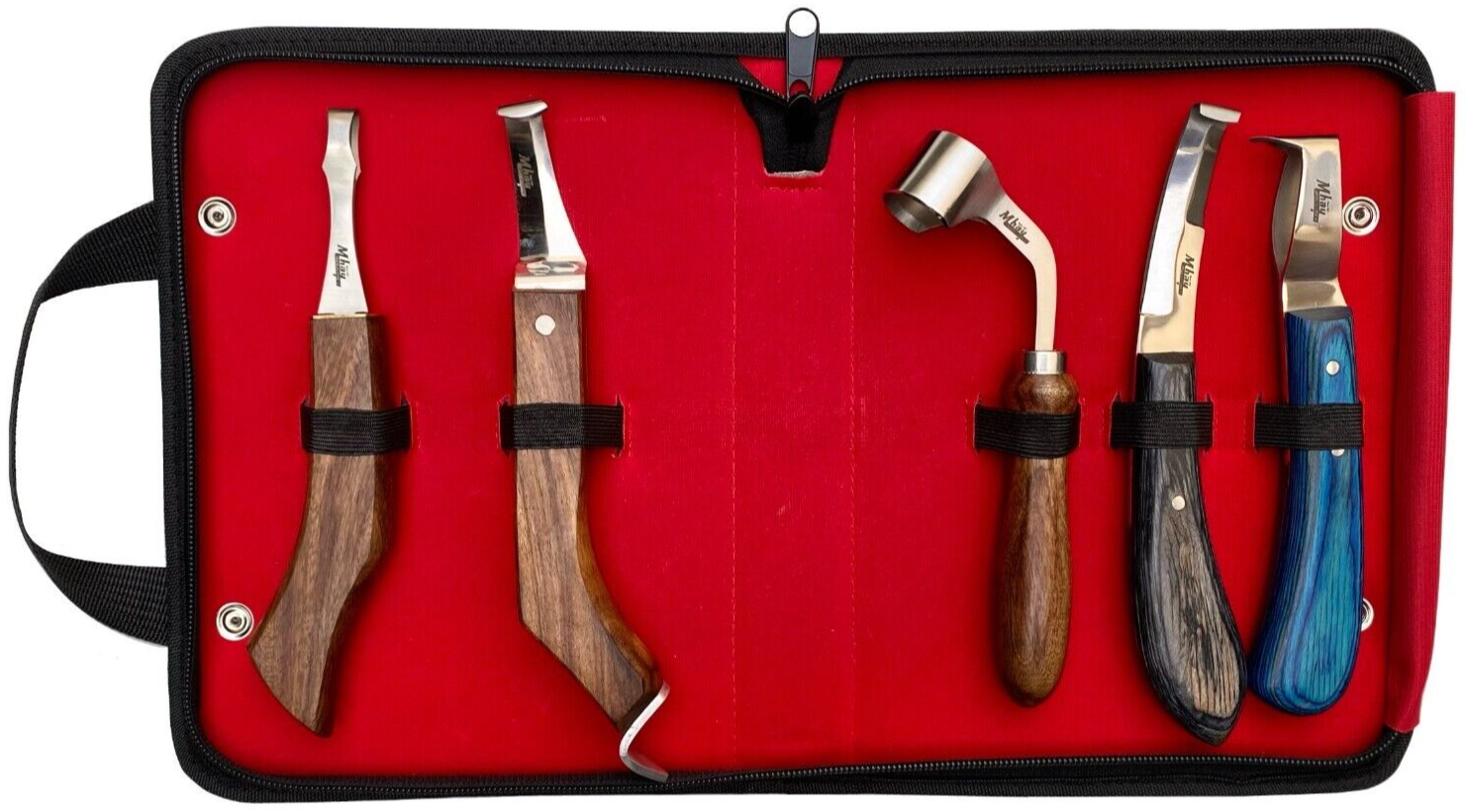 Kit complet de couteaux de soin des sabots de maréchal-ferrant, 5 pièces, Premium, pour usage professionnel