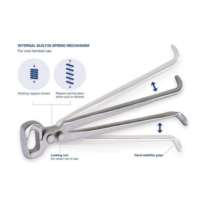Efficient Spring Fitted Farrier Hoof Nipper for Precise Equine Hoof Trimming and Maintenance 15"