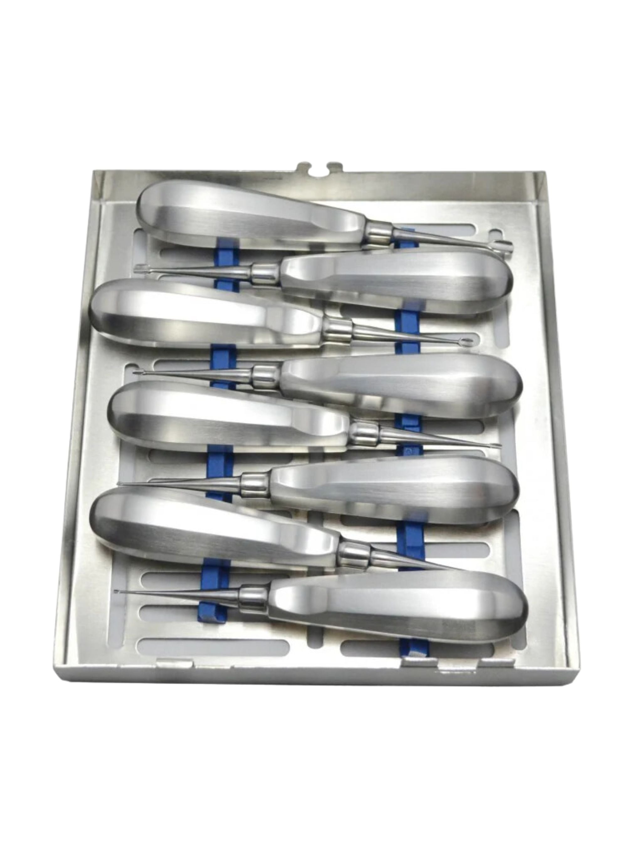 Describes Standard Dental Elevator Kit (Winged) with a set of 8 tools