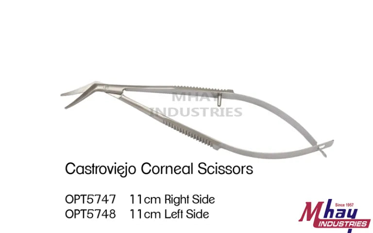 Ciseaux cornéens Castroviejo précis de 11 cm pour une précision chirurgicale