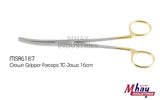 16cm Crown Gripper Forceps with TC Jaws for Dental Procedures
