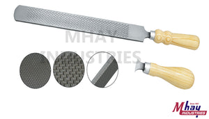 Effective Farrier Hoof Rasp with Round Wooden Handle for Professional Equine Hoof Care