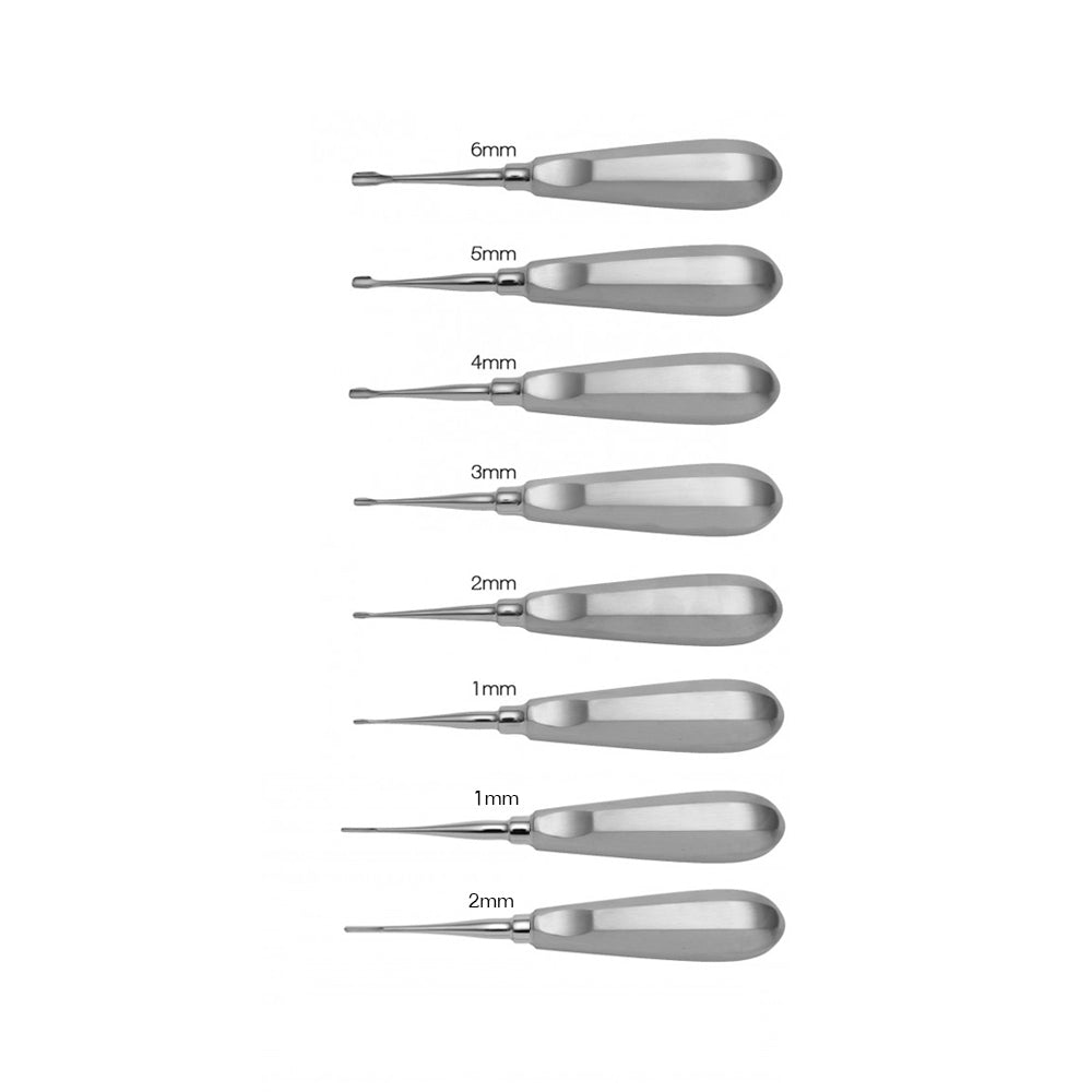 Élévateurs à poignée standard de précision pour des procédures dentaires efficaces 1 mm-6 mm ailé 1 mm-2 mm droit